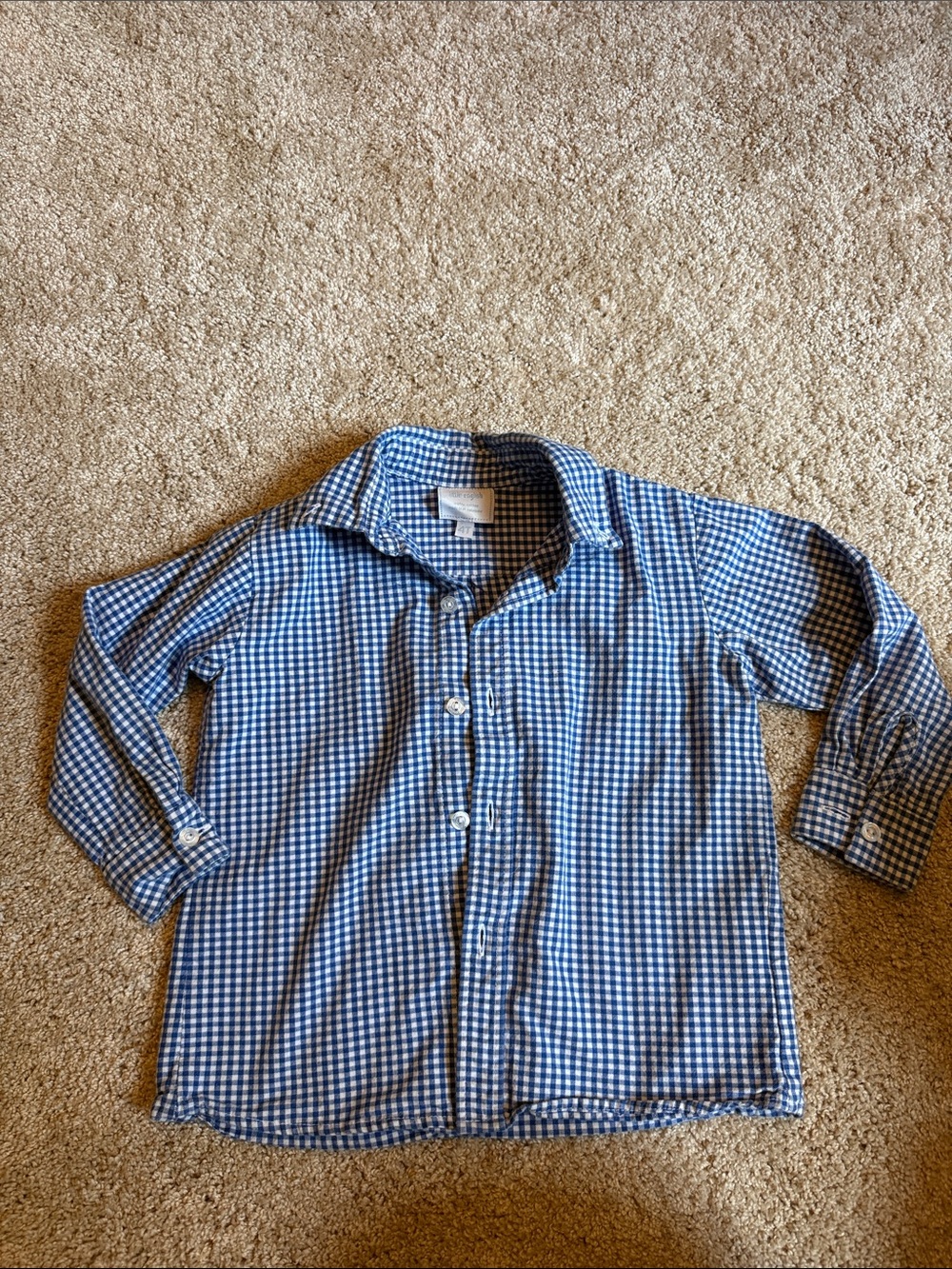 Little English Blue Gingham Button-Down Shirt for Kids - Classic Casual Top